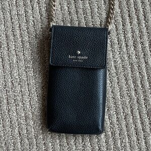 Kate Spade Black Pebbled Leather Phone Bag